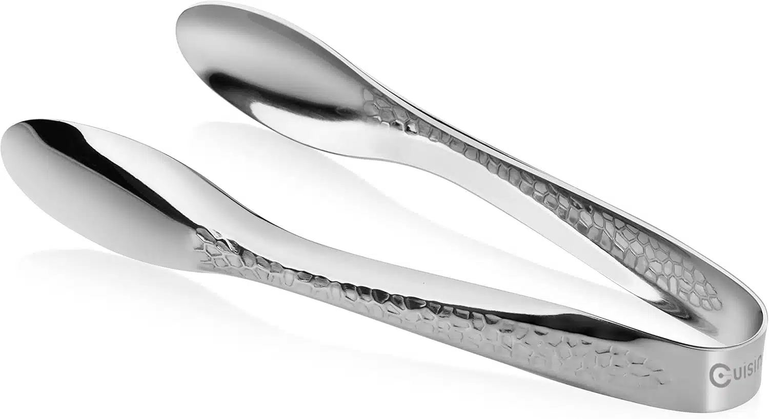 Hand Hammered Stainless Steel Serving Tongs-2